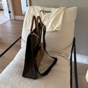 Fendi Black and Brown Tote Bag